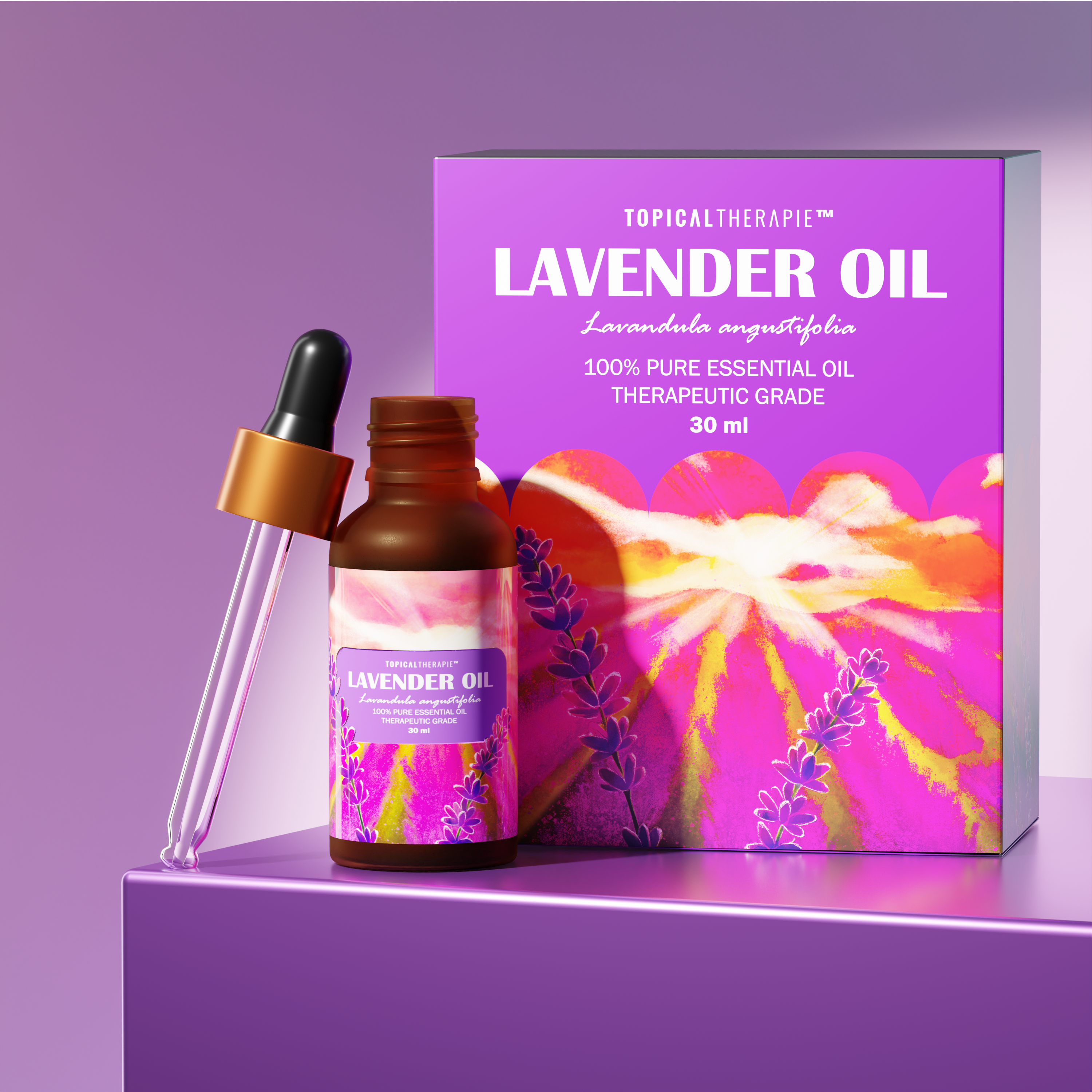 Lavender oil product on display with vibrant clarity
